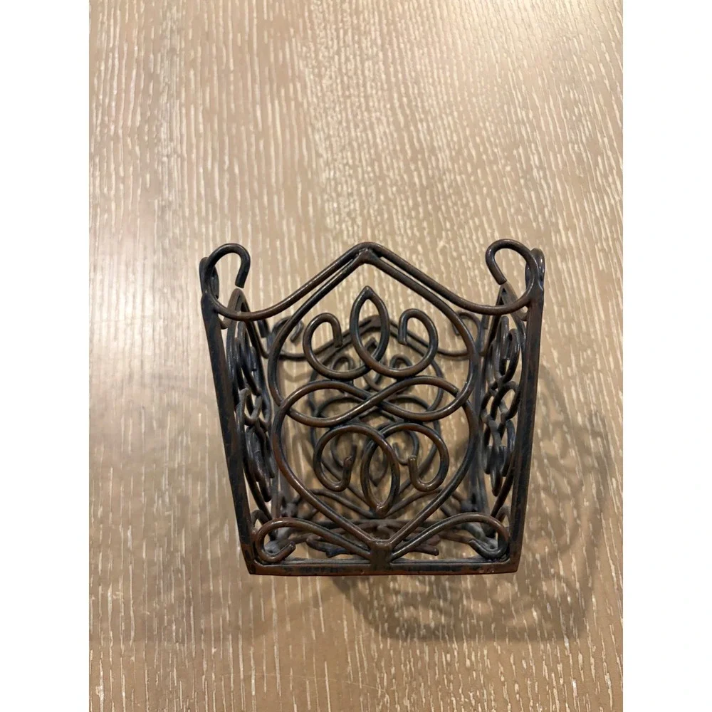 Southern Living at Home Rosedale Bronze Metal Plant Holder Vintage Scrollwork